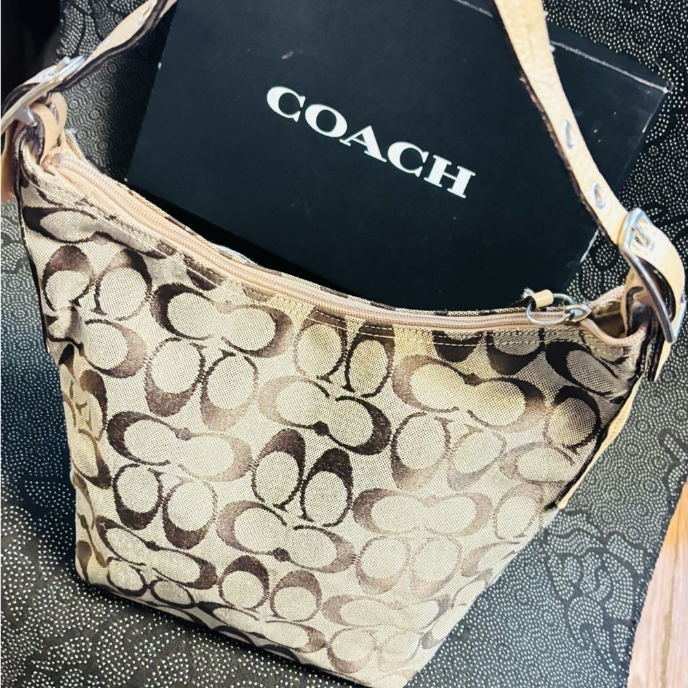 Coach Tan and Brown Signature Tote